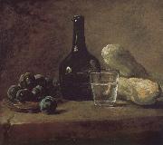 Jean Baptiste Simeon Chardin Lee s basket with glass bottles and cups cucumber oil painting artist